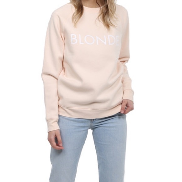 Brunette The Label Tops - Brunette the Label Blonde Core Crew Peach Cream NWT